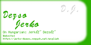 dezso jerko business card